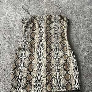 Snake print mini dress